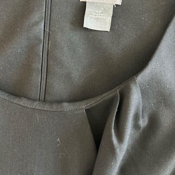 Ann Taylor Petites Black Midi Sheath Dress with Scoop Neck and Pockets - Picture 7 of 12